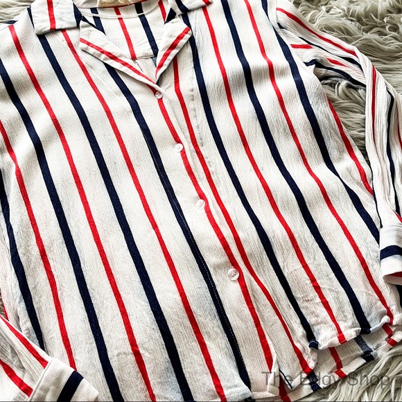 Crescent | Striped Patriotic Button Down Shirt - Picture 3 of 9